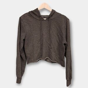 Brandy Melville Dark Grey Cropped Hoodie